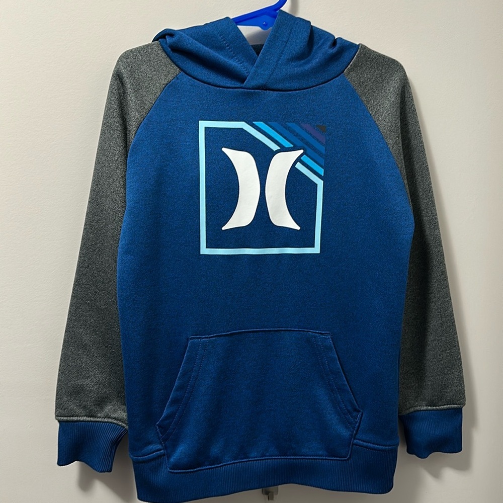 Blue and Gray boys Hurley hoodie. Size 4/5
